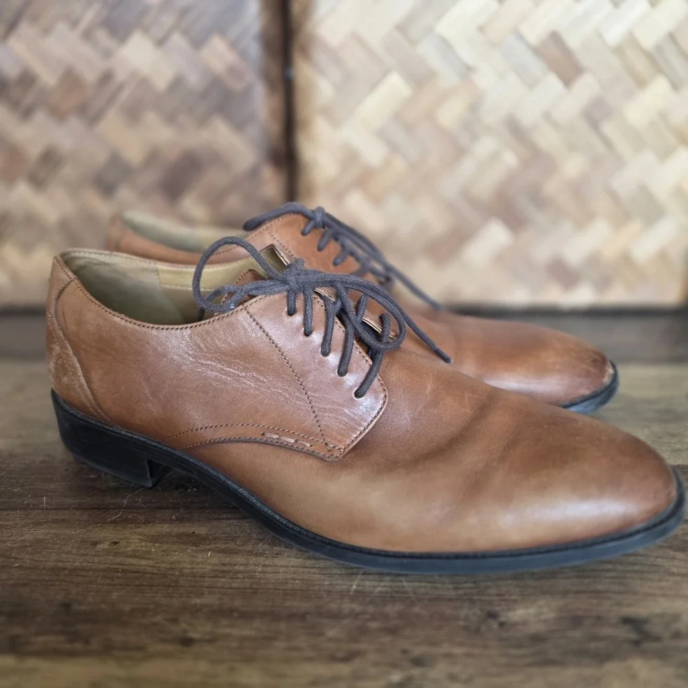 Cole Hann Shoes Men's Size 11 M Light Brown Leather Oxford Lace Up Grand